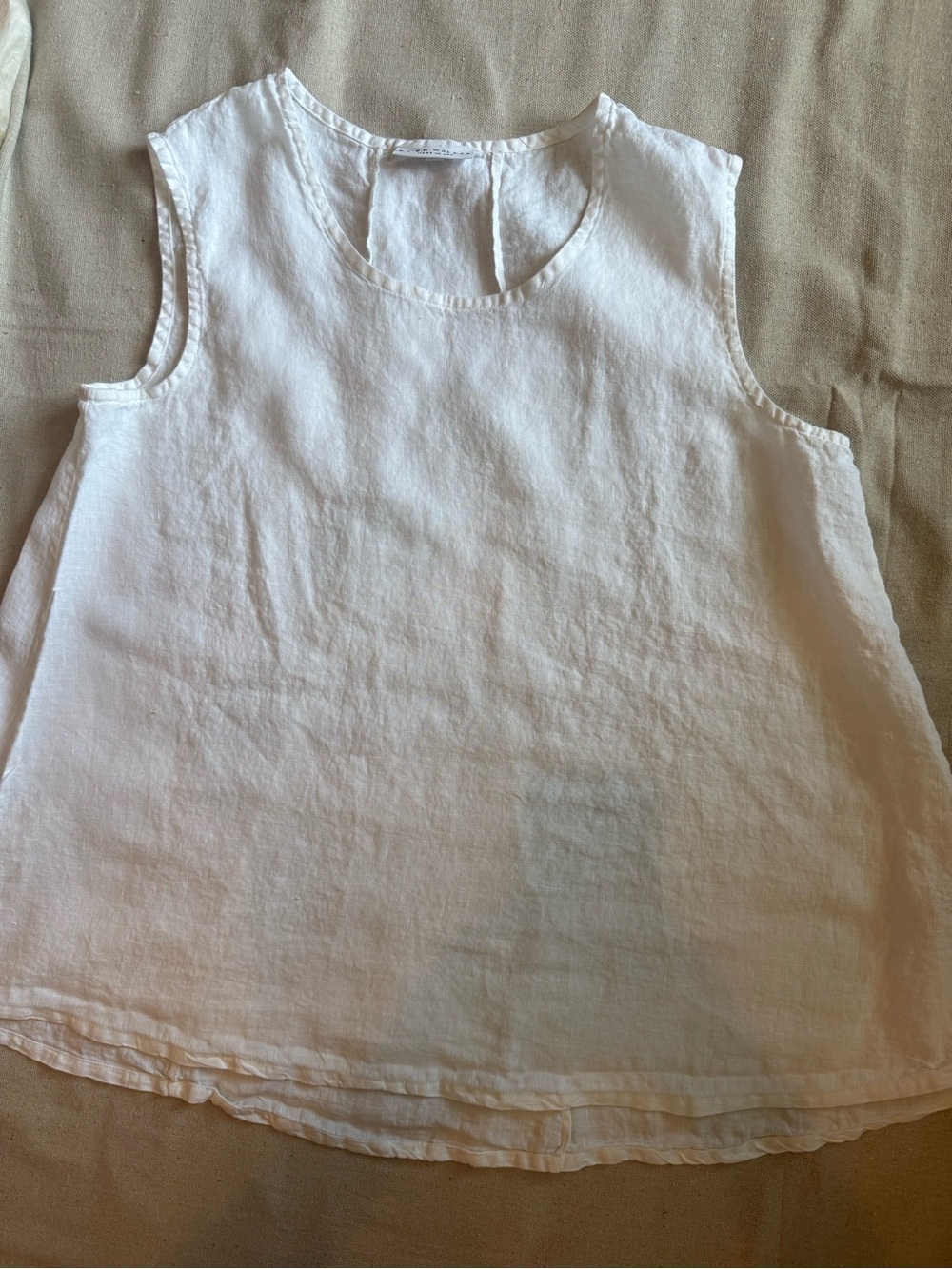 Bryn Walker White Linen Sleeveless Top